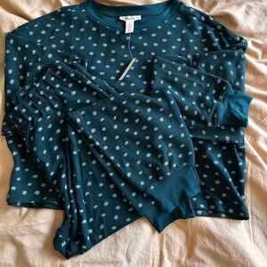 Waffle-Knit Pajama Set in Ditsy Floral